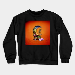 Fairy on the Moon Coming Out of the Book Crewneck Sweatshirt